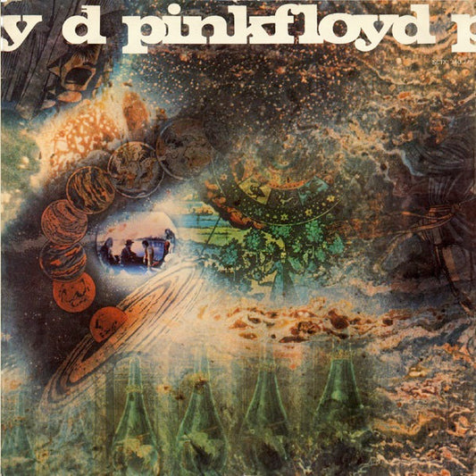 Image of Front Cover of 4825085E: LP - PINK FLOYD, A Saucerful of Secrets (Columbia Silver/Black, 2 x EMI Box; SCX6258, UK 1971 Reissue, Laminated Flipback Sleeve, Stereo) Very Strong VG, Spine Damage, Name Written On Rear Sleeve  VG/VG