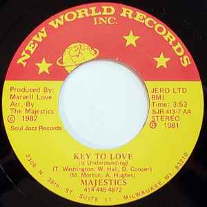 Image of Label Cover of 7" - EX/EX - MAJESTICS, Class A / Key To Love (Soul Jazz; SJR 413-7, UK 2018 Reissue, Company Sleeve), ,  - 2556066S