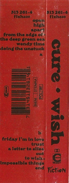 Image of Back Cover of Cassette - VG+/VG+ - THE CURE, Wish (Fiction Records; fixhc20, UK 1992, J-Card), Hype stickered case.,  - 3116430C