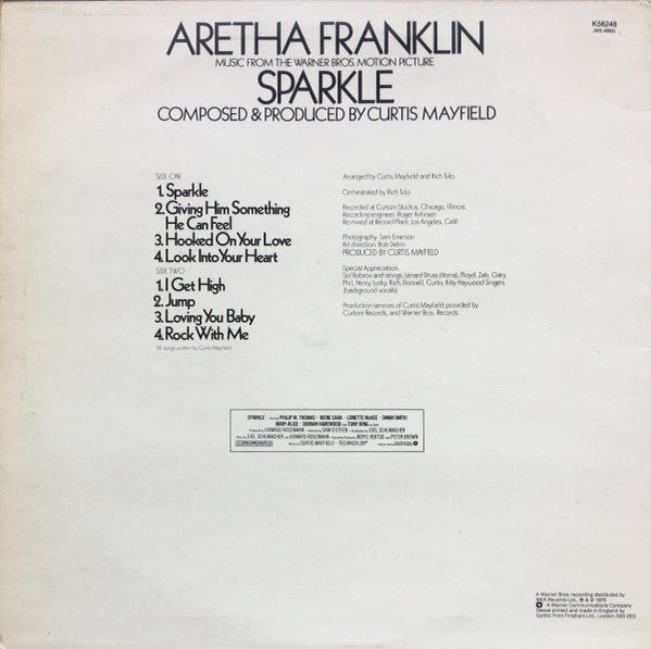 Image of Back Cover of LP - VG/VG - ARETHA FRANKLIN, Sparkle (Atlantic ; K 56248, UK 1976, Stereo on left-hand side of label.), ,  - 3826067E