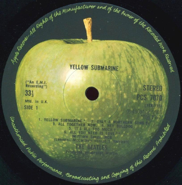 Image of Label Cover of LP - VG/VG - THE BEATLES, Yellow Submarine (Apple; PCS 7070, UK 1976 Reissue, Laminated Front Sleeve G&L Sleeve), ,  - 2416385C