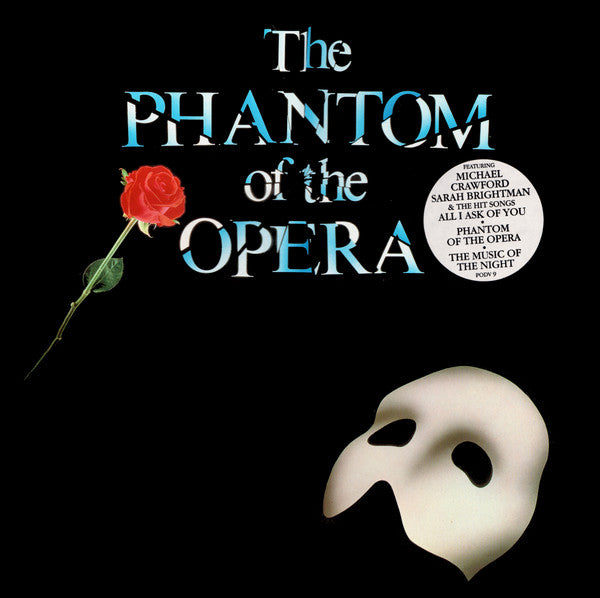 Image of Front Cover of 2xLP - G+/VG - ANDREW LLOYD WEBBER, The Phantom Of The Opera (Polydor; PODV9, UK 1987, Hype Stickered Gatefold Sleeve, 2 Inners & Booklet), Light Water Damage To Sleeve,  - 2846072S