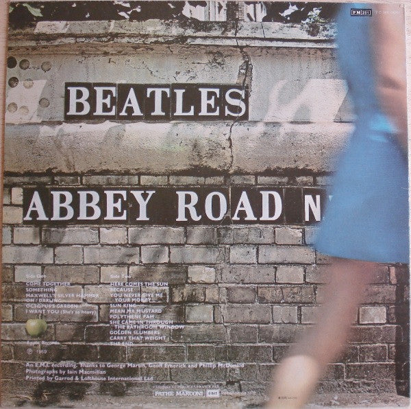Image of Back Cover of LP - VG+/VG - THE BEATLES, Abbey Road (Apple; PCS 7088, France 1978 Reissue), Strong VG,  - 3726175E