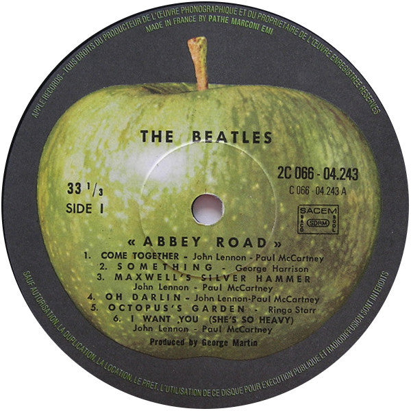 Image of Label Cover of LP - VG+/VG - THE BEATLES, Abbey Road (Apple; PCS 7088, France 1978 Reissue), Strong VG,  - 3726175E