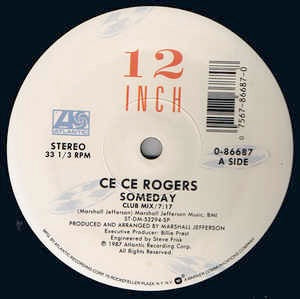 Image of Front Cover of 12" - VG+/VG+ - CE CE ROGERS, Someday (Atlantic; 0-86687, US 1980s Reissue, Company Sleeve), original company - opened shrink w/ hype sticker,  - 4246049S