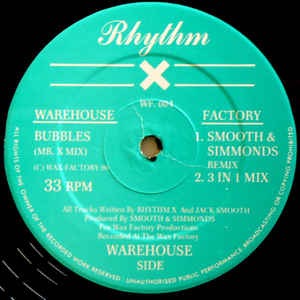 Image of Front Cover of 12" - /VG - RHYTHM X, Bubbles (Wax Factory Productions; WF.004, UK 1990), faint scuffs/hairlines only, Tastefully done, nervous-sounding early UK Tech-House - 2246124S