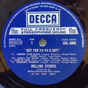 Image of Label Cover of 5144010S: LP - THE ROLLING STONES, Get Yer Ya-Ya's Out! (Decca Small Blue Boxed; SKL 5065, UK 1970, Laminated Sleeve Front and Back, Stereo, boxed BIEM NCB on label) a few hairlines, laminate creasing  VG/VG