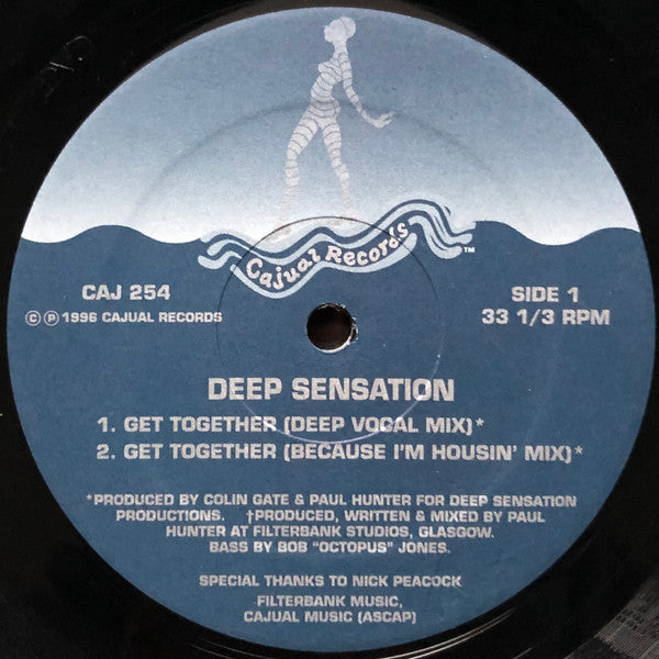 Image of Back Cover of 2824377E: 12" - DEEP SENSATION, Talkin'... / Get Together (Cajual Records; CAJ 254, US 1996, Plain Sleeve)   /VG