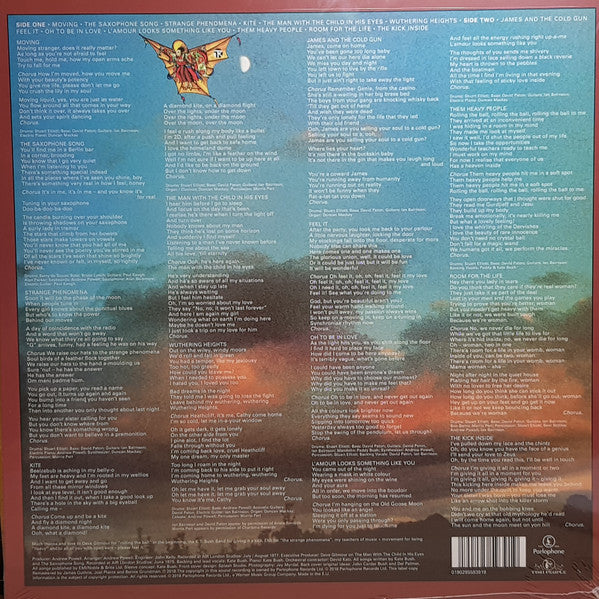 Image of Back Cover of LP - NEW/NEW - KATE BUSH, The Kick Inside (Fish People; 0190295593889, UK 2018 Reissue, 180 Gram Vinyl, Remaster), , "The Kick Inside" is the debut studio album by English singer-songwriter Kate Bush, released in 1978. The album is known for its mix of folk, rock, and art pop influences, as well as Bush's distinctive and powerful voice. The album features a number of Bush's most well-known and beloved songs, including "Wuthering Heights" and "The Man with the Child in His Eyes." The l