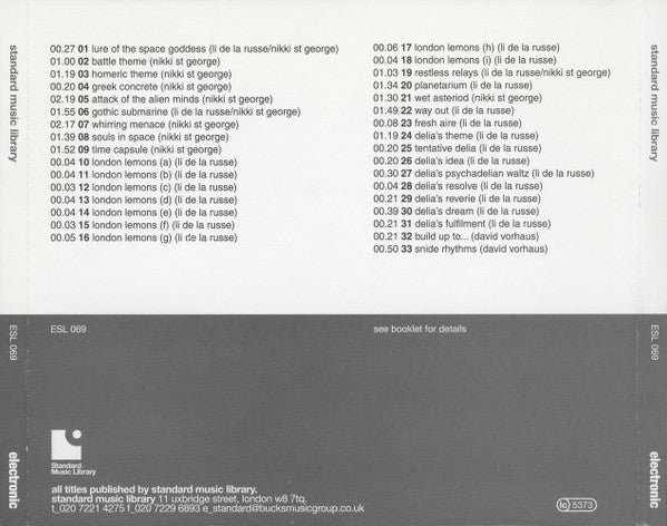 Image of Back Cover of CD - M/M - DELIA DERBYSHIRE, Standard Music Library: Electronic (Standard Library Musuc; ESL 069, UK 2000 Reissue, Jewel Case, Mono), ,  - 0556131S