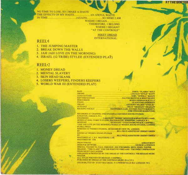 Image of Back Cover of 3615537C: LP - MIKEY DREAD, World War 3 (Dread At The Controls; TNT1, UK 1980, Textured Sleeve)   VG+/VG+