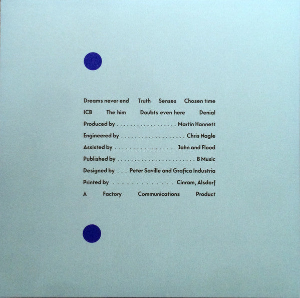 Image of Back Cover of 3714176C: LP - NEW ORDER, Movement (London; 2564-68879-7 , Europe 2016 Reissue, Textured Sleeve, Inner)   NEW/NEW