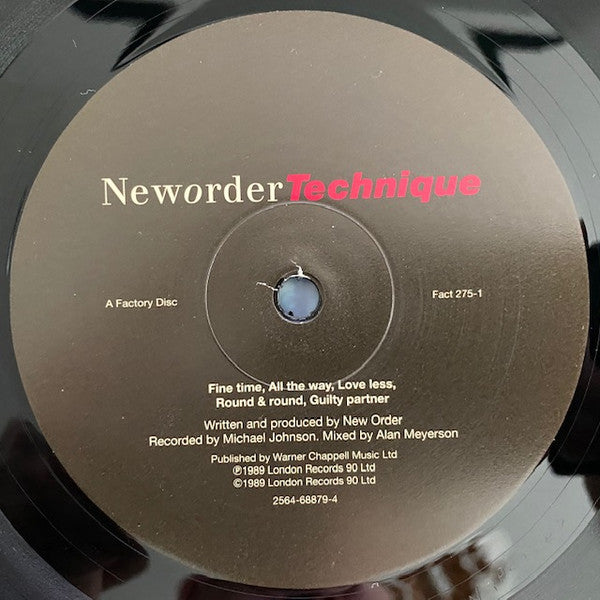 Image of Label Cover of 1414414C: LP - NEW ORDER, Technique (London Records; 2564-68879-4, Europe 2015 Reissue, Inner)   NEW/NEW