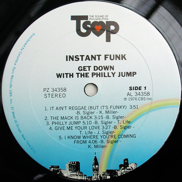 Image of Label Cover of LP - VG/VG - INSTANT FUNK, Get Down With The Philly Jump (TSOP; PZ 34358, US 1976, Company Inner), Strong VG,  - 3046311S
