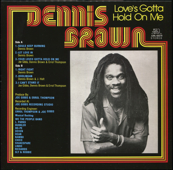 Image of Back Cover of 4514446C: LP - DENNIS BROWN, Love's Gotta Hold On Me (Joe Gibbs Music Corp; JGML-60079, UK 2017 Reissue, Picture Sleeve)   VG+/VG+