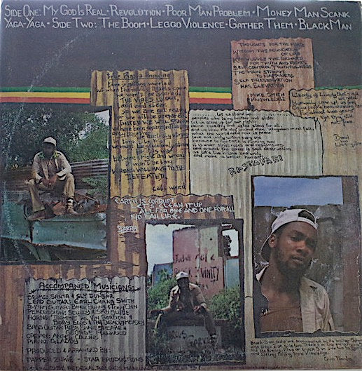 Image of Back Cover of LP - G+/G+ - TAPPER ZUKIE, Black Man (Stars; , Jamaica 1978), Sounds solid VG or better. Clean labels. Cut corner on sleeve, still looks nice.,  - 4216222C