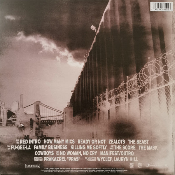 Image of Back Cover of 2xLP - NEW/NEW - FUGEES, The Score (Columbia; 19075883501, Europe 2018 Reissue, Insert, Orange Vinyl), ,  - 6016049C