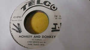 Image of Front Cover of 7" - /VG - LORD CRISTO ACC. BY FRANKIE FRANCIS ORCH., Monkey And Donkey / Indian Party (Telco; TW 3177, Trinidad & Tobago 1963), Weak VG, plays fine. SWOL.,  - 4426208E