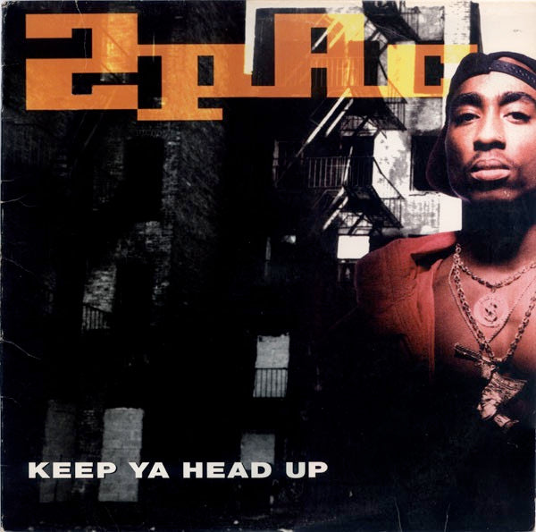 Image of Front Cover of 4914358C: 12" - 2PAC, Keep Ya Head Up (Interscope; 0-95972, US 1993, Picture Sleeve) Shrink-wrap taped onto sleeve at all edges and in middle. Some liquid staining and residue on sleeve underneath  VG/VG