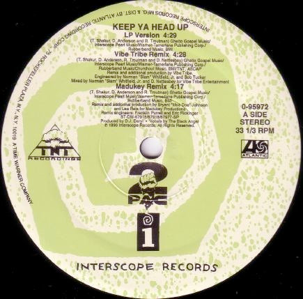 Image of Label Cover of 12" - VG/VG - 2PAC, Keep Ya Head Up (Interscope; 0-95972, US 1993, Picture Sleeve), Light marks and some faint hairlines, lower end of VG. Sleeve in opened shrink, light wear only.,  - 3416265C
