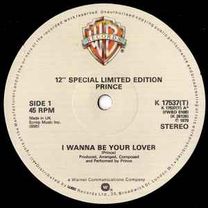 Image of Front Cover of 12" - /VG+ - PRINCE, I Wanna Be Your Lover (WB; K17537T, UK 1979, Die Cut Company Sleeve), one or two light marks - still VG+. original company sleeve,  - 1246055S
