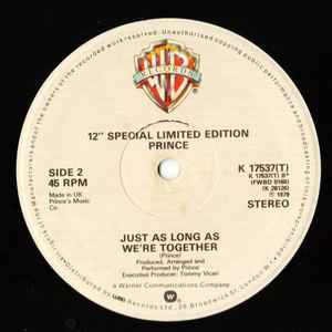 Image of Back Cover of 12" - /VG+ - PRINCE, I Wanna Be Your Lover (WB; K17537T, UK 1979, Die Cut Company Sleeve), one or two light marks - still VG+. original company sleeve,  - 1246055S