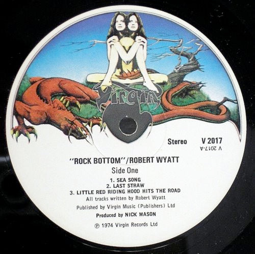 Image of Label Cover of 5144314S: LP - ROBERT WYATT, Rock Bottom (Virgin Coloured Drawing; V 2017, UK 1974) Sticker Damage To Sleeve  VG/VG+