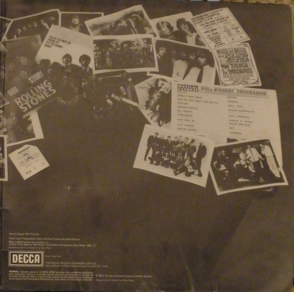 Image of Back Cover of 2724343E: 2xLP - THE ROLLING STONES, Rolled Gold (Decca; ROST1/2, UK 1970s Reissue, Gatefold) Sleeve has a rip on top front.  G+/VG