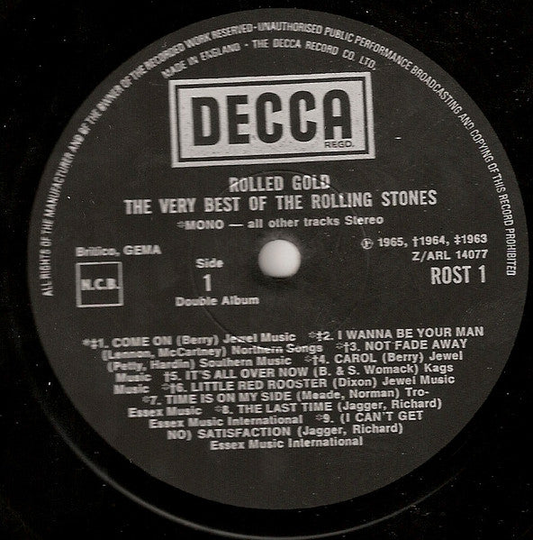 Image of Label Cover of 2724343E: 2xLP - THE ROLLING STONES, Rolled Gold (Decca; ROST1/2, UK 1970s Reissue, Gatefold) Sleeve has a rip on top front.  G+/VG