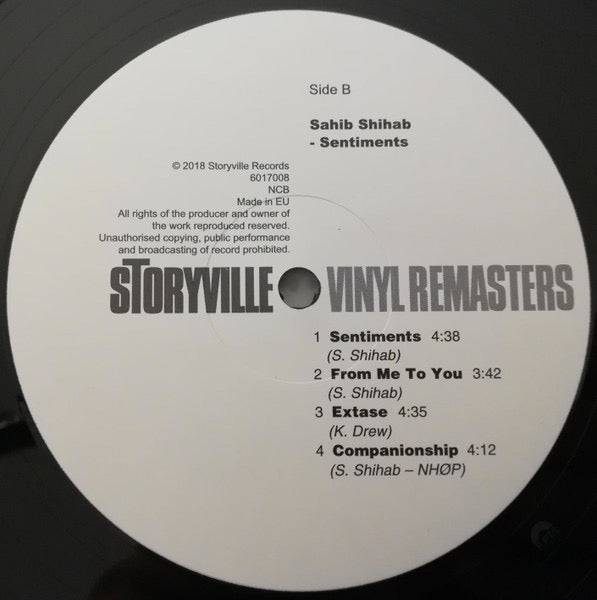 Image of Label of 0234243E: LP - SAHIB SHIHAB, Sentiments (Storyville; 6017008, Denmark 2018 Reissue, Obi )   NEW/NEW