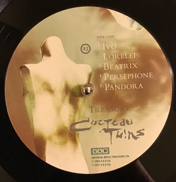 Image of Label Cover of LP - VG+/VG - COCTEAU TWINS, Treasure (4AD; CAD3710, Europe 2018 Reissue, Textured Sleeve, Inner), ,  - 3126216E