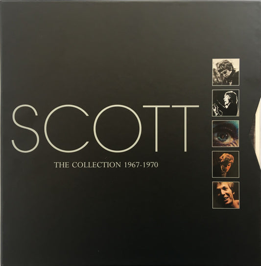 Image of Front Cover of 5xLP - VG+/VG+ - SCOTT WALKER, Scott (The Collection 1967-1970) (Universal; SWLP196770, Europe 2013, Box Set, Booklet), Strong VG+ throughout. Little cosmetic mark on LP 2, all now in poly-lined inners. Very minor shelf wear, Nice copy!,  - 4216228C