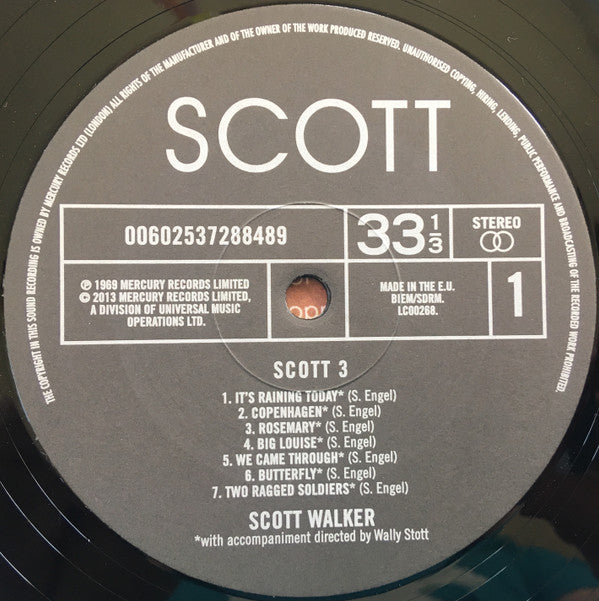 Image of Label Cover of 5xLP - VG+/VG+ - SCOTT WALKER, Scott (The Collection 1967-1970) (Universal; SWLP196770, Europe 2013, Box Set, Booklet), Strong VG+ throughout. Little cosmetic mark on LP 2, all now in poly-lined inners. Very minor shelf wear, Nice copy!,  - 4216228C