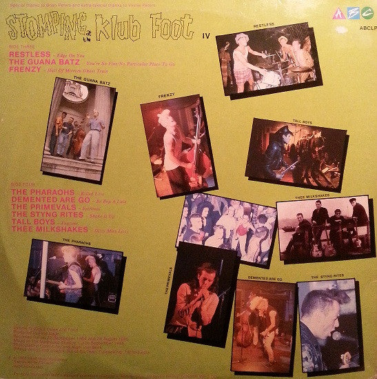 Image of Back Cover of 2xLP - VG+/VG+ - VARIOUS, Stomping at the Klub Foot Vols 3 and 4 (Head; ABCLP8, UK 1986, Gatefold), Strong VG+,  - 0626115E
