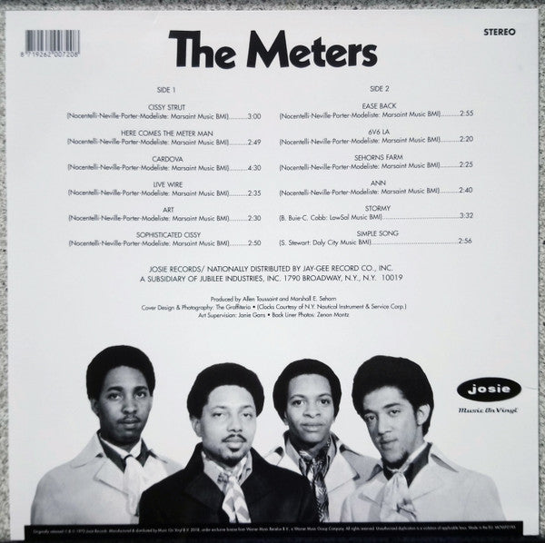 Image of Back Cover of 4834133E: LP - THE METERS, The Meters (Music On Vinyl; MOVLP2195, Europe 2018 Reissue, Inner, 180 Gram Vinyl)   NEW/NEW