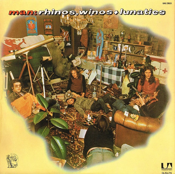 Image of Back Cover of 4624274E: LP - MAN, Rhinos, Winos and Lunatics (UA; UAG 29631, UK 1974, Laminated Gatefold Sleeve)   VG+/VG+