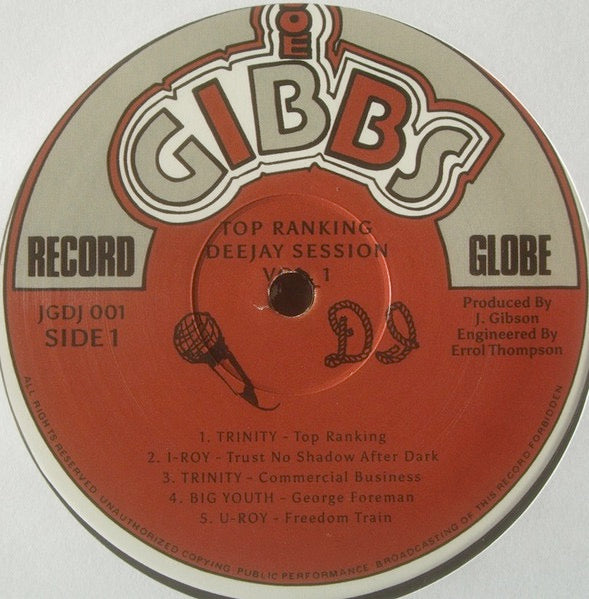 Image of Label Cover of LP - NEW/NEW - VARIOUS ARTISTS, Top Ranking DJ Session Volume 1 (Joe Gibbs Record Globe ; JGDJ 001, UK 2018 Reissue), , Winston - 2416524C