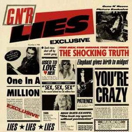 Image of Front Cover of LP - VG/G+ - GUNS N' ROSES, G N' R Lies (Geffen Records; 924 198-1, Europe 1988, Uncensored Sleeve Without Hype Sticker, Uncensored Inner), Strong G+, Some wispy hairlines, Good gloss, Plays well, Sleeve has some little creases, No hype sticker,  - 4116252C