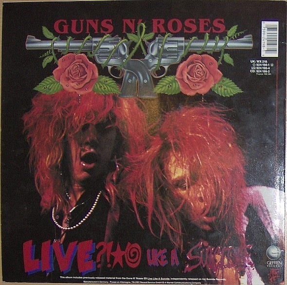 Image of Back Cover of LP - VG/G+ - GUNS N' ROSES, G N' R Lies (Geffen Records; 924 198-1, Europe 1988, Uncensored Sleeve Without Hype Sticker, Uncensored Inner), Strong G+, Some wispy hairlines, Good gloss, Plays well, Sleeve has some little creases, No hype sticker,  - 4116252C