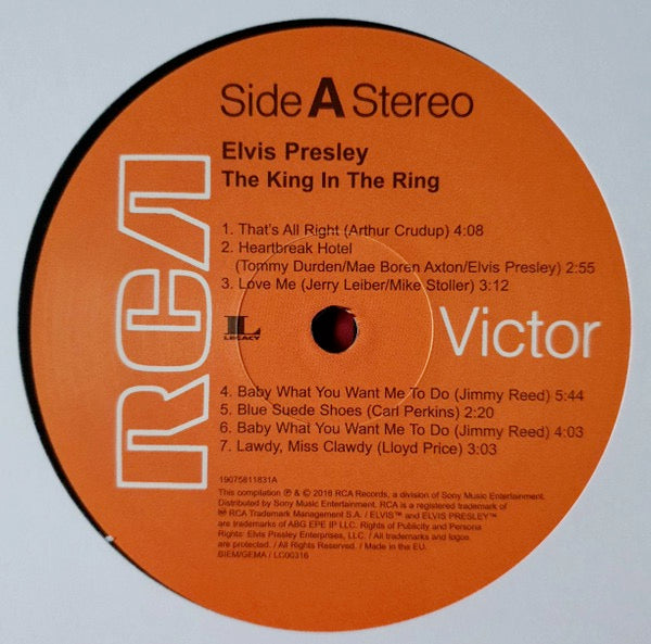 Image of Back Cover of 2xLP - VG/VG+ - ELVIS PRESLEY, The King in the Ring (RCA; 190758118311, Europe 2018, Gatefold), feint ring wear, edge wear,  - 2946108S