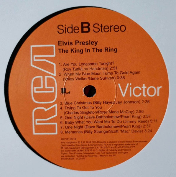 Image of Label Cover of 2xLP - VG/VG+ - ELVIS PRESLEY, The King in the Ring (RCA; 190758118311, Europe 2018, Gatefold), feint ring wear, edge wear,  - 2946108S