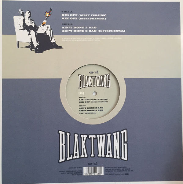 Image of Back Cover of 12" - VG/VG - BLAK TWANG, Kik Off /  Ain't Done 2 Bad (Bad Magic; MAGICT23, UK 2002, Banksy Sleeve), Strong VG, light marks only.,  - 3446365S