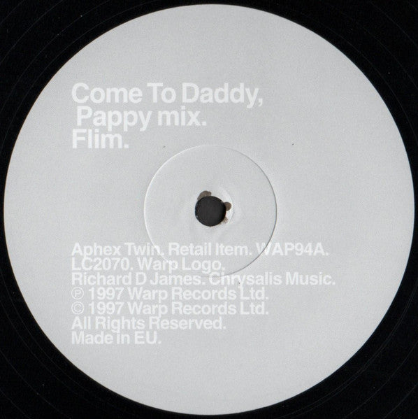 Image of Label Cover of 12" EP - VG+/VG+ - APHEX TWIN, Come To Daddy (Warp; wAP94, UK 2017 Reissue), ,  - 2246097S