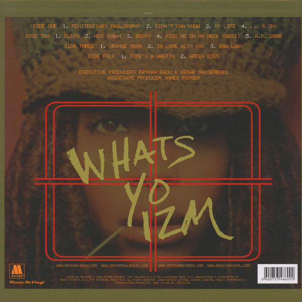 Image of Back Cover of 2xLP - VG/VG+ - ERYKAH BADU, Mama's Gun (Music On Vinyl; MOVLP1124, Europe 2014 Reissue, Gatefold, Insert, Plain black inners, no insert!!), ,  - 2226380E