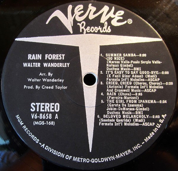 Image of Label Cover of LP - VG/VG - WALTER WANDERLEY, Rain Forest (Verve Records  ; V6-8658, US 1966, Pasteback Sleeve, Original Company Inner), Still In Opened Shrinkwrap,  - 1746188S