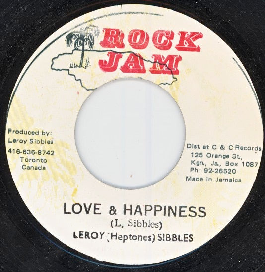 Image of Front Cover of 7" - /G+ - LEROY SIBBLES / ROOTS RADICS, Love & Happiness (Rock Jam; , Jamaica 1970s), ,  - 1056013S