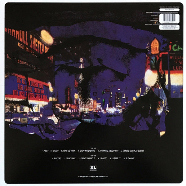 Image of Back Cover of LP - NEW/NEW - RADIOHEAD, Pablo Honey (XL; XLLP779, US 2016 Reissue, Inner), , Before the breakthrough that was 'The Bends' and the colossal 'OK Computer', there was the quietly magnificent 'Pablo Honey'. 'Creep' was the surprise hit single, but even that gave scant indication of how special this band would become. Benefiting from a raw production, the debut was undoubtedly less slick and accomplished than subsequent work, although Thom Yorke's vulnerable but impressive vocal styling 