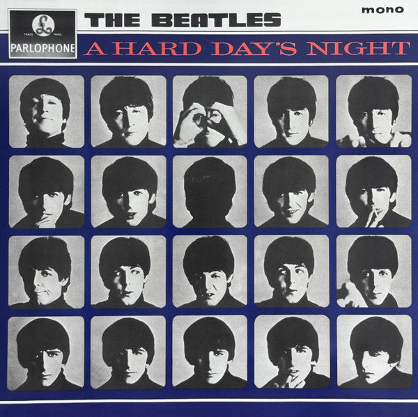 Image of Front Cover of LP - VG+/VG - THE BEATLES, A Hard Day's Night (Parlophone; PMC 1230, UK 2014 Reissue, Glossy Flipback Sleeve, No Brochure Insert, Mono, 180 Gram Vinyl, Remastered), Nice clean cover. Disc has a few unfeelable marks, essentially a VG+.,  - 3746132S