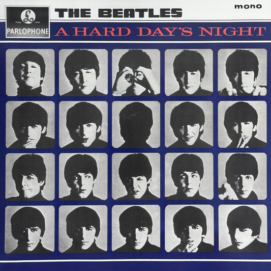 Image of Front Cover of LP - VG+/VG - THE BEATLES, A Hard Day's Night (Parlophone; PMC 1230, UK 2014 Reissue, Glossy Flipback Sleeve, No Brochure Insert, Mono, 180 Gram Vinyl, Remastered), Nice clean cover. Disc has a few unfeelable marks, essentially a VG+.,  - 3746132S