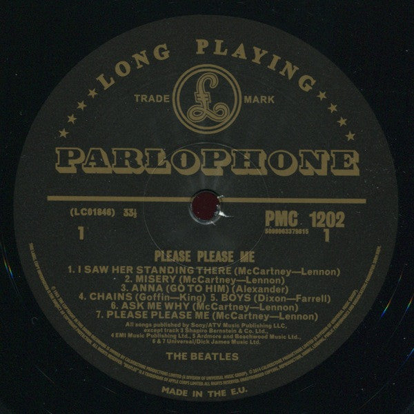 Image of Label Cover of LP - VG/VG+ - THE BEATLES, Please Please Me (Parlophone; PMC 1202, UK 2014 Reissue, Glossy Flipback Sleeve, No Brochure Insert, 180 Gram Vinyl), A few light scratches on cover, otherwise very clean. ,  - 3746131S